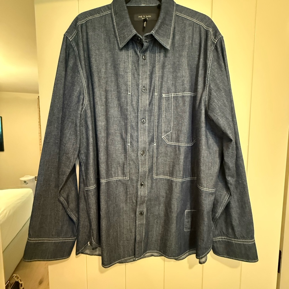 Rag and Bone Men’s Dark Denim Shirt